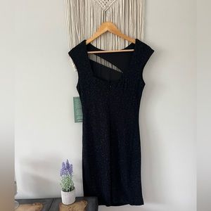NEVER WORN; Black, Knee-Length Cocktail Dress w/ sparkles